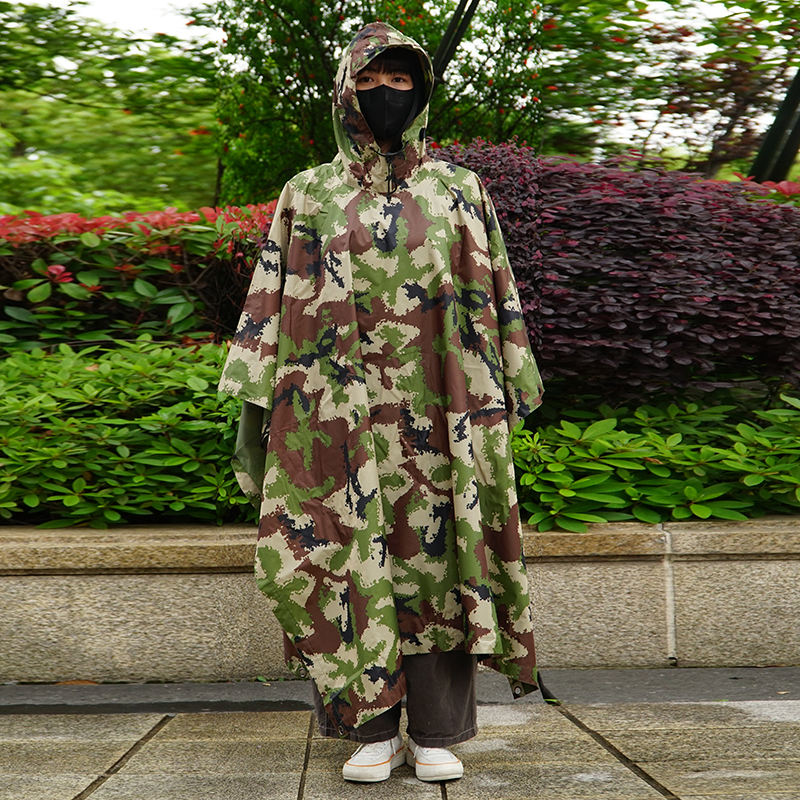 Fashion Rainwears Safety Polyester Rain Poncho Full Printing Raincoat  Outdoor Camouflage Poncho