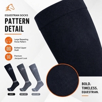 Chaussettes d'équitation hautes pour jeunes et adultes, personnalisables avec logo OEM, couleurs variées, compression, antibactériennes, respirantes, sportives