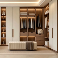 Système de dressing de luxe avec portes vitrées et éclairage LED pour dressing intégré