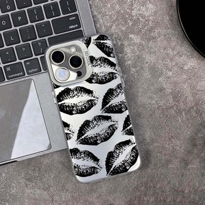 <span class=keywords><strong>Lien</strong></span> noir lèvre impression plaqué argent clé TPU PC étui de protection pour téléphone portable pour <span class=keywords><strong>Iphone</strong></span> 8 Xr Xs Max 11 12 13 14 15 16 17 Air - Product Image 2