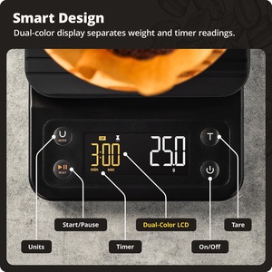 Balance de cuisine électronique numérique étanche en plastique pour peser les aliments et le café expresso, avec minuteur, pour le café filtre manuel - Vente en gros - Product Image 2