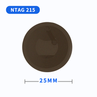 Autocollant NFC NTAG215 étanche de 25 mm pour métal, 504 octets réinscriptibles, 13,56 MHz, étiquette RFID adhésive pour le suivi des équipements métalliques