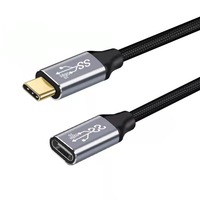 Cable de Alimentación USB C a USB C de Alta Calidad 5A, Cable de Datos Trenzado de Nailon TIPO C 3.1, Cable de Transmisión de Datos 4K HD