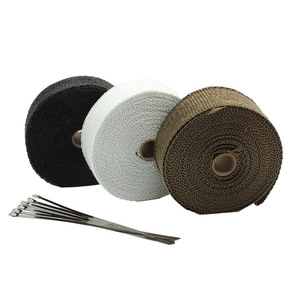 ZUQING - Banda de protección térmica para tubo de escape de motocicleta, fibra de vidrio, color negro, titanio, blanco, tela antiescaldante para coche y bicicleta - Product Image 4