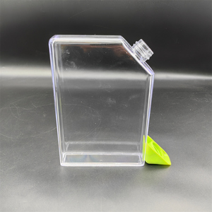 Botol Air Memo Minuman Notebook A5 Datar Ramping Persegi 450Ml Plastik Logo Kustom Promosi Anti Bocor Portabel Bepergian Jernih - Product Image 6