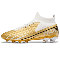 Nouvelles chaussures de football à tige haute, tissées, antidérapantes, à crampons longs AG/FG pour hommes, entraînement en extérieur