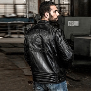Chaqueta <span class=keywords><strong>de</strong></span> Cuero para Motocicleta, Diseño Esqueleto Luminoso, la Más Popular, <span class=keywords><strong>de</strong></span> Alta Calidad, Personalizada, para Hombre, en Piel <span class=keywords><strong>de</strong></span> Vacuno, Venta Directa <span class=keywords><strong>de</strong></span> Fábrica - Product Image 4