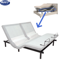 Cadre de lit intelligent à 5 moteurs réglable avec gravité zéro/massage 4D, télécommande sans fil, commande vocale par application, base de lit profil bas