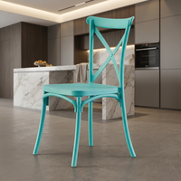 Chaises de salle à manger en plastique PP de haute qualité, style moderne et simple, pour l'extérieur, idéales pour les cafés, boulangeries, bars et zones rurales.