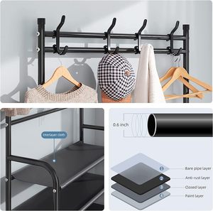 คุณภาพสูง 4 <span class=keywords><strong>ชั้น</strong></span> Entryway <span class=keywords><strong>ชั้น</strong></span>วางรองเท้าพร้อมชั้นวางเสื้อขายส่งสําหรับห้องนอนหอพักคลังสินค้าเฟอร์นิเจอร์ - Product Image 2