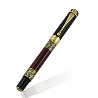 Stylo à bille personnalisé avec logo gravé en or, largeur d'écriture de 1,0 mm, cadeau d'affaires haut de gamme
