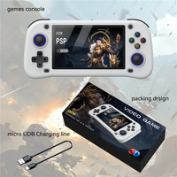 G28 konsol Game genggam Retro, konsol Game Retro 4.3 inci layar HD IPS saku portabel, pemutar Video Pink 64GB/128GB, Game Linux