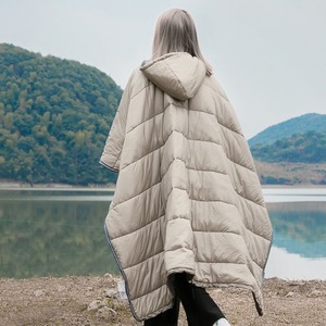 Wearable Cloak <b>Sleeping</b> Bag Cape Style Sack Ultra <b>Light</b> Silk Wadding Thickened Cold Proof for Adult Outdoor Camping - Product Image 2