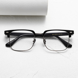 Monture à sourcils 534, Lunettes de vue classiques, <span class=keywords><strong>Grand</strong></span> carré, <span class=keywords><strong>en</strong></span> acétate fait main, pour hommes et femmes, pour myopie - Product Image 6
