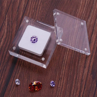 Boîte à bijoux en acrylique avec dessus en verre, vitrine blanche et noire, coffret en acrylique pour pierres précieuses, présentoir pour diamants, support de rangement pour colliers