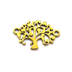 <span class=keywords><strong>Bracelet</strong></span> en acier inoxydable doré breloques rondes avec deux trous breloque <span class=keywords><strong>arbre</strong></span> <span class=keywords><strong>de</strong></span> <span class=keywords><strong>vie</strong></span> pour <span class=keywords><strong>bracelet</strong></span> <span class=keywords><strong>cordon</strong></span> - Product Image 2