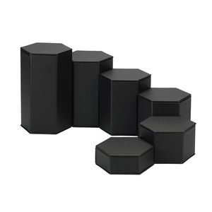 Supports de décoration dorés, étagère de mariage, maison, carré 40 x 40, cube, ensemble économique, buffet, acrylique noir et blanc, rehausseurs de nourriture avec design - Product Image 2