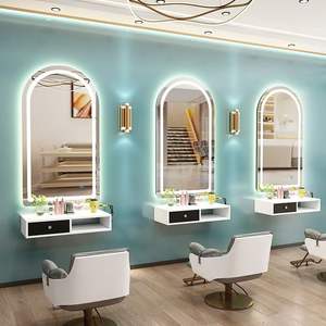 Espejo de Peluquería con Luz LED, Mueble de Salón Moderno, Precio de Fábrica, Venta Caliente, MDF, con Cajón, Resistente - Product Image 4
