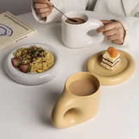 Mug à café en céramique nordique avec anse épaisse, idéal pour la maison, le bureau ou le thé de l'après-midi – Cadeau original en gros