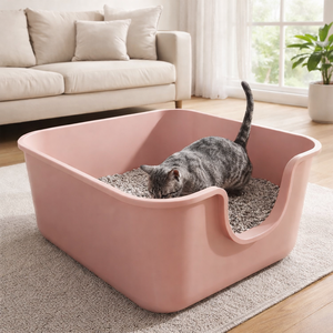Caja de arena para gatos extragrande con tapa abierta, valla alta antisalpicaduras, plástico duradero, gran capacidad, fácil acceso, inodoro para gatos - Product Image 3
