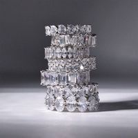Offre Spéciale Bagues en Argent S925 pour Femme, Zircon Cubique Taille Glace Pilée 5A 8A, Bijoux de Mode Raffinés pour Mariage, Fiançailles, Promesse