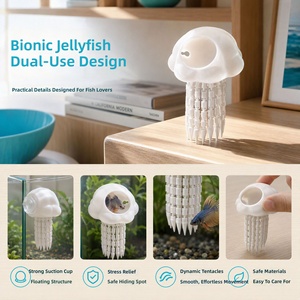 Nouvelles Caverne de Reproduction Personnalisées Imprimées en 3D pour Aquariums, en Forme de Méduse de Dessin Animé, Jouet de Décompression, Micro-Paysages pour Poissons et Crevettes - Product Image 6