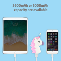 Batterie portable licorne 2600mah, cadeau d'entreprise personnalisé de haute qualité, capacité 10000mah, batterie d'alimentation