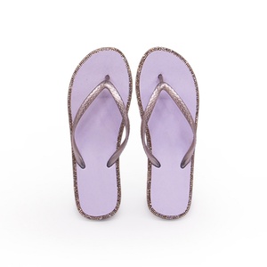 Sandalias Planas de Moda con Borde de Cristal para Mujer, Tiras Metálicas Moradas, Elegantes para Playa, Bodas y Fiestas, OEM ODM - Product Image 2