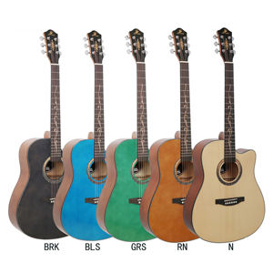 Guitarra Acústica de Marca Personalizada OEM/ODM de Guizhou, China, Guitarra Electroacústica con Cutaway y Acabado Mate de Importación - Product Image 1