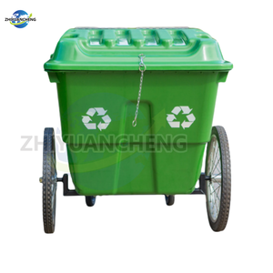 최저가 400L 공공 쓰레기통 | 헤비 듀티 휠 및 핸들이 있는 실외 도난 방지 쓰레기통 - Product Image 1