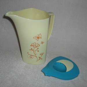 Ensemble de pichets à eau froide en plastique Blooming Prosperity avec 4 tasses rouges et bleues, vaisselle de fête pour adultes - Product Image 3