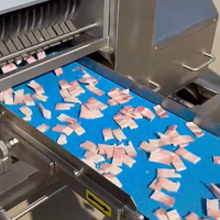 Machine à découper la viande professionnelle, trancheuse réglable pour cubes et bandes, idéale pour la viande cuite et les cuisines centralisées