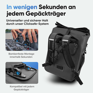 Usine en gros étanche vélo porte-bagages arrière siège <span class=keywords><strong>coffre</strong></span> 23L 3-en-1 vtt vélo sac de vélo - Product Image 5