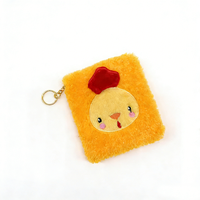 Mini carnet en peluche chien Kawaii avec porte-clés