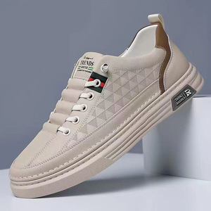 Chaussures de marche blanches sportives à lacets pour hommes, légères, amortissantes, tendance, à bout fermé, antidérapantes, printemps, été, automne - Product Image 1