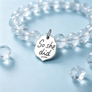 Breloques 'Tu & Moi, <span class=keywords><strong>elle</strong></span> est toujours dans mon cœur' en argent sterling 925 pour bracelet DIY, bijoux à message romantique, cadeaux - Product Image 6