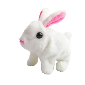 Peluche HY7 Simulato <span class=keywords><strong>di</strong></span> Coniglio, Cane, Panda, Regalo Divertente, Cammina e Urla, Bambola Animale Elettrica, Giocattolo Coniglio Bianco - Product Image 1