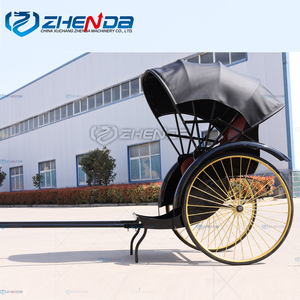 Rickshaw Clásico Vintage, Rickshaw <span class=keywords><strong>de</strong></span> Dos Ruedas con Arrastre Manual <span class=keywords><strong>en</strong></span> <span class=keywords><strong>Venta</strong></span> - Product Image 2