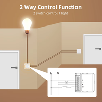 Module d'interrupteur intelligent WiFi Zigbee LangYeao 1/2 Gang 150W LED, mini format, compatible Alexa Google Home, gradation progressive, minuterie