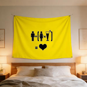 Pintura abstracta de 90x150 cm de la bandera amarilla de "What Is Love" que calienta cualquier espacio: lista para usar en cafeterías, bares, hogares y fiestas - Product Image 3