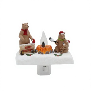 Linda Lámpara Nocturna LED de Silicona con Diseño de Familia de Osos al Rededor de un Fogata, Luz Cálida y Suave, Decoración Navideña para el Hogar, Idea de Regalo - Product Image 3