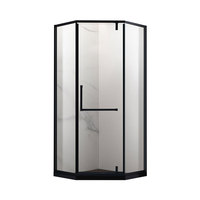 Nouveau Style de porte de douche à Pivot en diamant, salle de bains, coin en verre, enceinte de douche