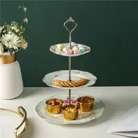 Высокий класс 3 яруса кружевных Необычные Цветочные наклейка afternoon tea десертные тарелки фарфоровые подставка для свадебного торта