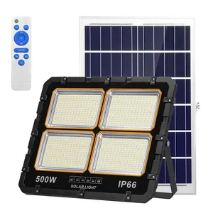 Energy saving rechargeable ip66 flood light outdoor solar lighting with solar panel lamp