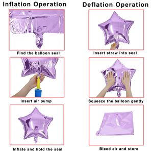 Kleine Mini 10 Inch Opblaasbare Lucht Helium Feestdecoraties Roze Goud Zwart Zilver Blauw Paars Folie Stervormige Ballon Voor Feest - Product Image 2
