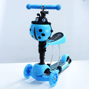 Kids Scooter With Seat 3 <b>Wheels</b> <b>Plastic</b> <b>Wheels</b> For 1-3 Years Old Children Red Ladybug Design - Product Image 3