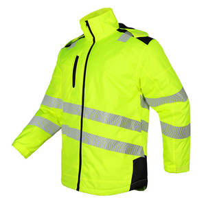 Veste de travail jaune fluorescente avec bandes réfléchissantes pour atelier, usage extérieur, manteau d'hiver rembourré en coton - Product Image 1
