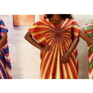 Vestido Largo Holgado con Mangas Murciélago a Rayas, Estilo Sudamericano, Antiestático, <span class=keywords><strong>Vintage</strong></span>, Nuevo en <span class=keywords><strong>eBay</strong></span>, para Mujer, Transfronterizo - Product Image 4