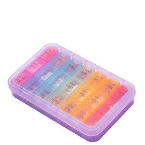 กล่องยา 7 วัน แบ่ง 3 เวลาต่อวัน กล่องยาประจำสัปดาห์ ปลอดสาร BPA พกพาสะดวก สำหรับวิตามินและอาหารเสริม รับทำโลโก้ตามสั่ง - Product Image 1