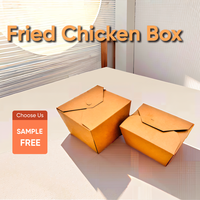 Emballage alimentaire pour poulet frit et sushis à emporter, papier kraft de qualité alimentaire, laminage mat, recyclable, boîte à emporter avec logo personnalisé
